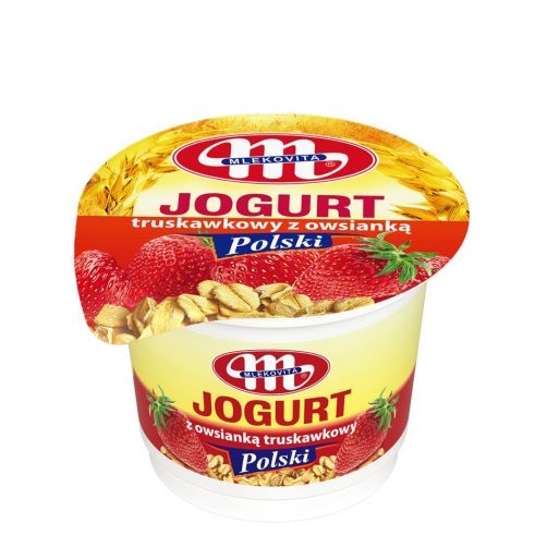 Jogurt Polski z owsianką truskawkowy