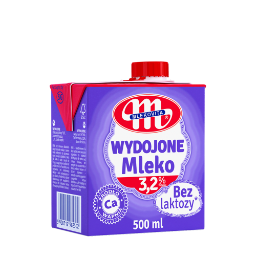 Wydojone mleko UHT bez laktozy 3,2%